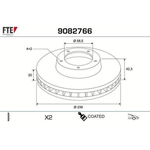 FTE Bremsscheibe COATED RANGE FTE 9082766