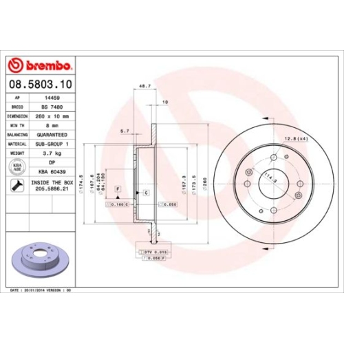 BREMBO Bremsscheibe PRIME LINE 08.5803.10