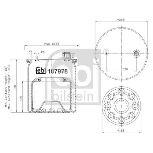 FEBI BILSTEIN Federbalg, Luftfederung 107978