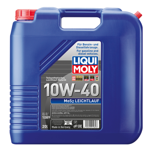 Liqui Moly 1089 MoS2 Leichtlauf 10W-40 Diesel&Benziner Motor&ouml;l 20Liter Kanister