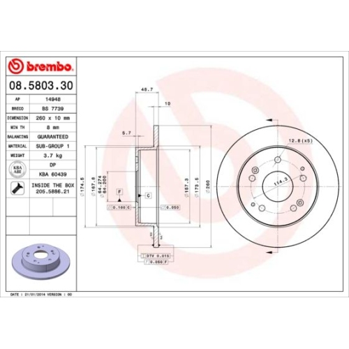 BREMBO Bremsscheibe PRIME LINE 08.5803.30