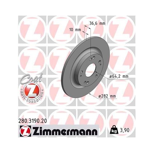 ZIMMERMANN Bremsscheibe COAT Z 280.3190.20