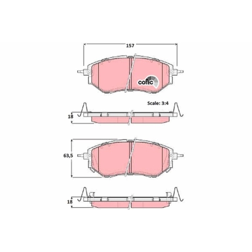 TRW Bremsbelagsatz, Scheibenbremse COTEC GDB3372