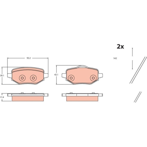 TRW Bremsbelagsatz, Scheibenbremse GDB2480