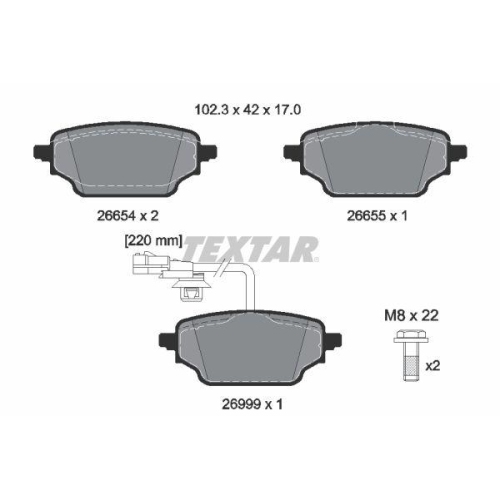 TEXTAR Bremsbelagsatz, Scheibenbremse Q+