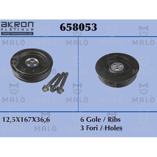 AKRON-MAL&Ograve; Riemenscheibe, Kurbelwelle 658053