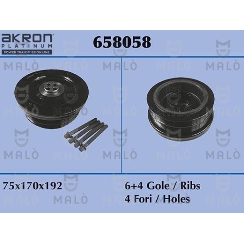 AKRON-MAL&Ograve; Riemenscheibe, Kurbelwelle 658058
