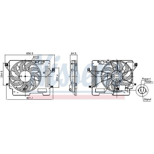 NISSENS L&uuml;fter, Motork&uuml;hlung 850080