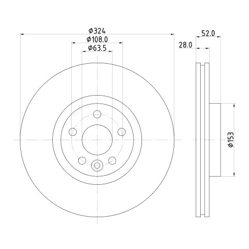 HELLA Bremsscheibe PRO High Carbon 8DD 355 126-661
