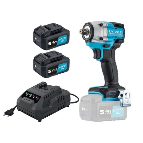 HAZET 1/2 Zoll (12,5 mm) VierkantAkku Schlagschrauber 600 Nm 4-teilig 9512-600/4