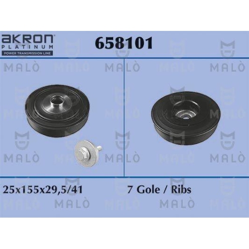 AKRON-MAL&Ograve; Riemenscheibe, Kurbelwelle 658101