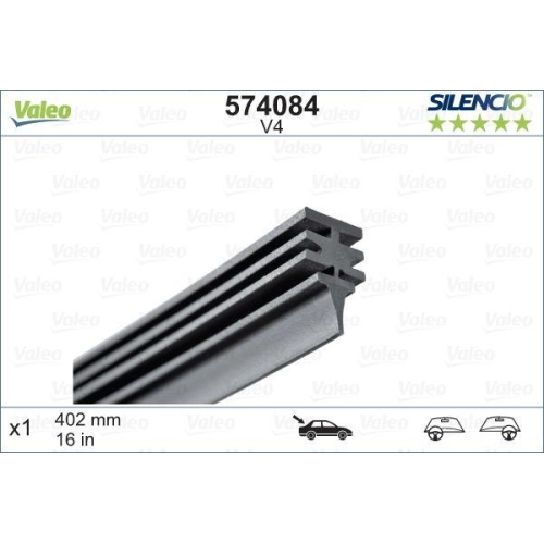 VALEO Wischgummi SILENCIO CONVENTIONAL SINGLE 574084