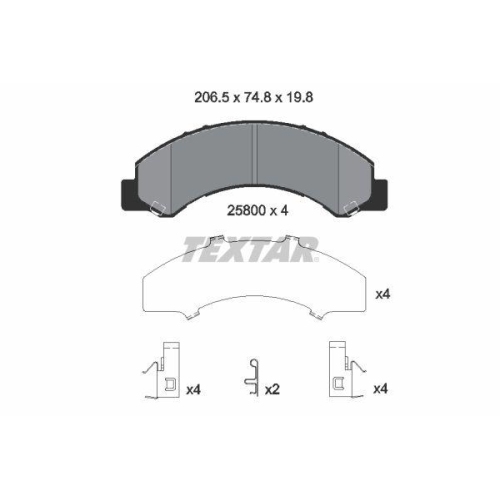 TEXTAR Bremsbelagsatz, Scheibenbremse 2580001