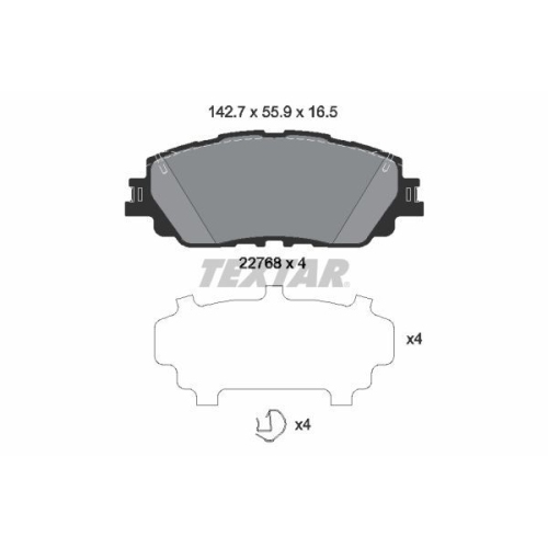 TEXTAR Bremsbelagsatz, Scheibenbremse 2276801