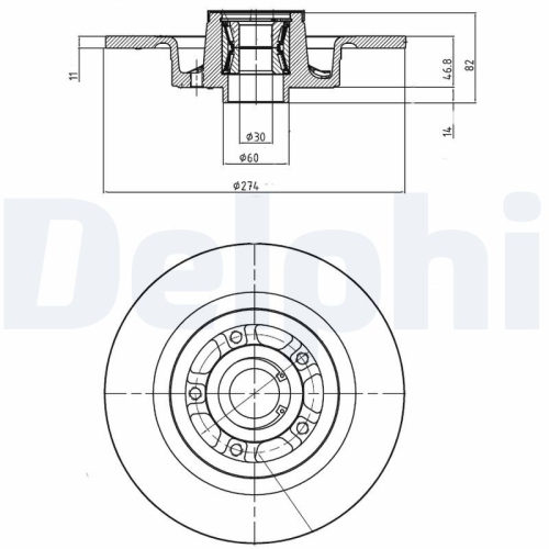 DELPHI Bremsscheibe BG9026RS