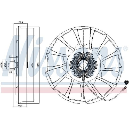 NISSENS Kupplung, K&uuml;hlerl&uuml;fter 86240