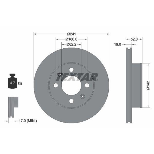 TEXTAR Bremsscheibe PRO 92128503