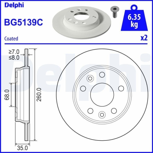 DELPHI Bremsscheibe BG5139C