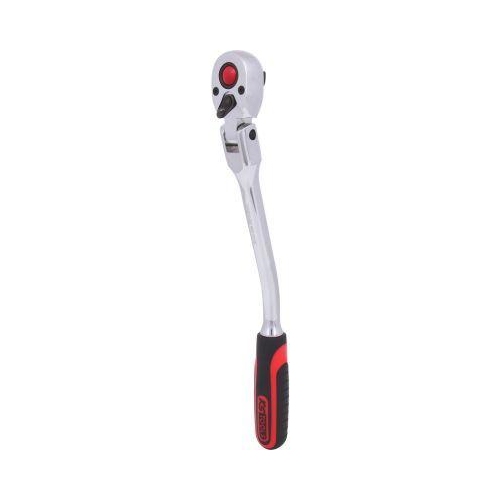 KS TOOLS 918.3895 3/8 Zoll CHROMEplus Gelenk-Umschaltknarre, gebogen, 72 Zahn