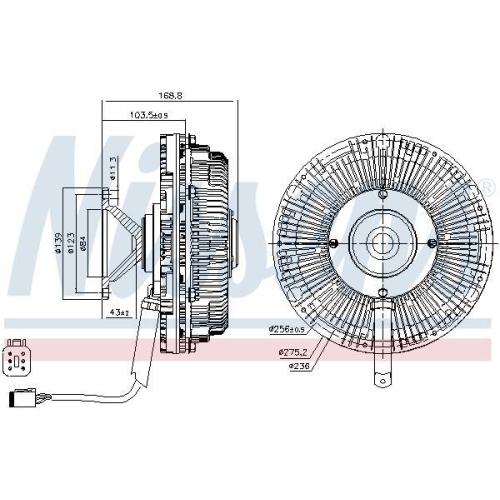 NISSENS Kupplung, K&uuml;hlerl&uuml;fter 86243