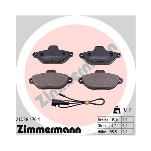 ZIMMERMANN Bremsbelagsatz, Scheibenbremse 21436.170.1