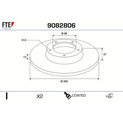 FTE Bremsscheibe COATED RANGE FTE 9082806