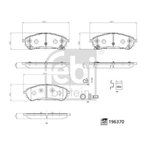 FEBI BILSTEIN Bremsbelagsatz, Scheibenbremse 196370