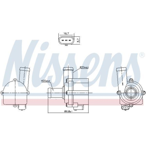 NISSENS Wasserpumpe, Motork&uuml;hlung 832121
