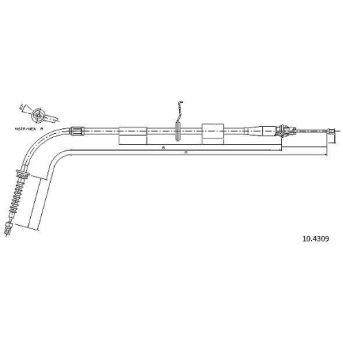 METZGER AUTOTEILE Seilzug, Feststellbremse 10.4309
