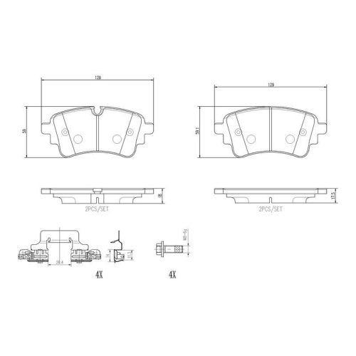 BREMBO Bremsbelagsatz, Scheibenbremse XTRA LINE - Ceramic P85185NX