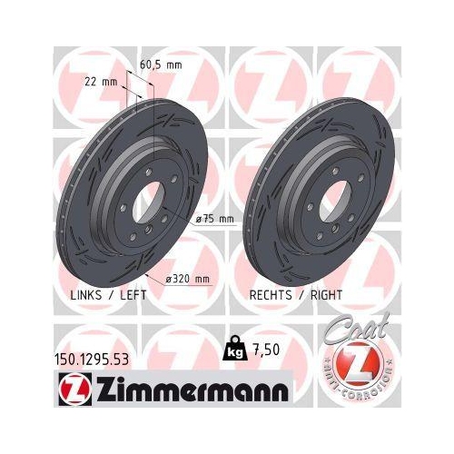 ZIMMERMANN Bremsscheibe BLACK Z 150.1295.53