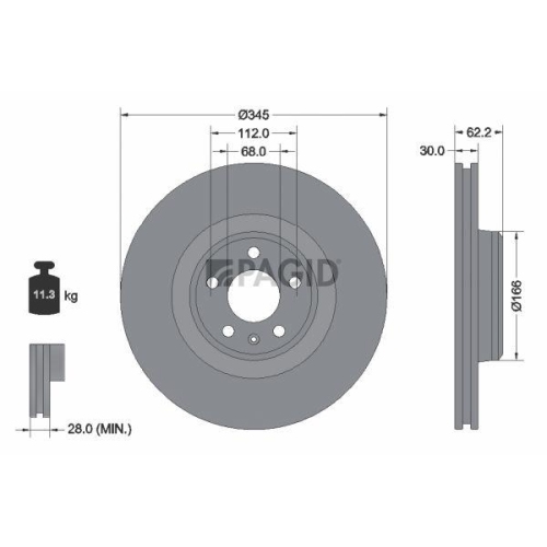PAGID Bremsscheibe 55943NHC