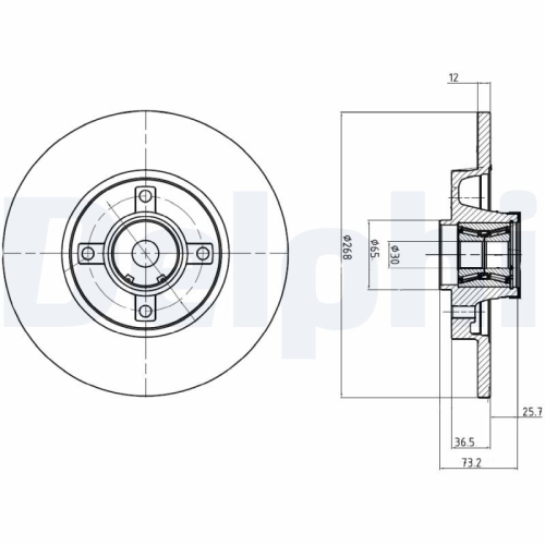 DELPHI Bremsscheibe BG9053RSC