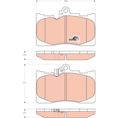 TRW Bremsbelagsatz, Scheibenbremse COTEC GDB3398