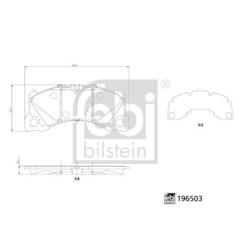 FEBI BILSTEIN Bremsbelagsatz, Scheibenbremse 196503