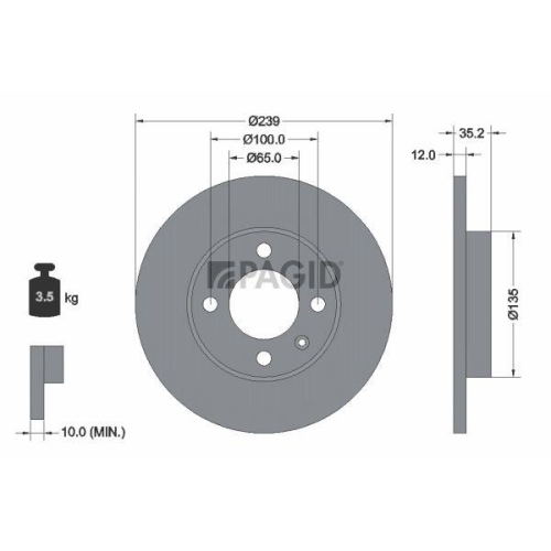 PAGID Bremsscheibe 53908NC