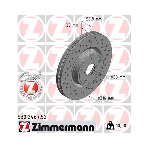ZIMMERMANN Bremsscheibe SPORT Z 530.2467.52
