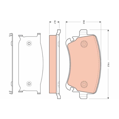 TRW Bremsbelagsatz, Scheibenbremse GDB1661