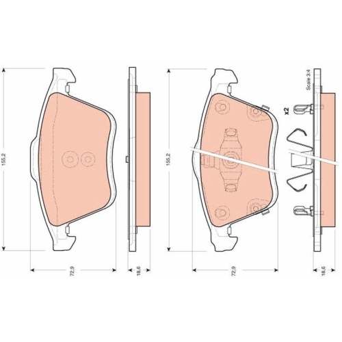 TRW Bremsbelagsatz, Scheibenbremse GDB3400