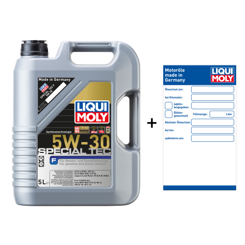 Liqui Moly Motor&ouml;l Leichtlauf Special Tec F 5W-30 5-Liter Kanister 3853+&Ouml;lzettel