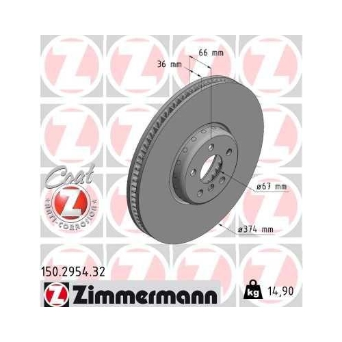 ZIMMERMANN Bremsscheibe FORMULA F 150.2954.32