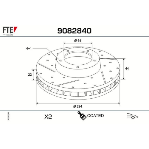 FTE Bremsscheibe COATED RANGE FTE 9082840
