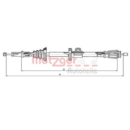 METZGER AUTOTEILE Seilzug, Feststellbremse 10.8061