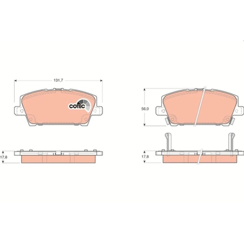 TRW Bremsbelagsatz, Scheibenbremse COTEC GDB3407