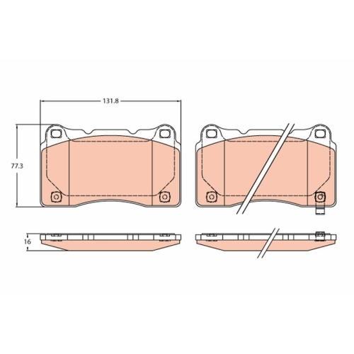 TRW Bremsbelagsatz, Scheibenbremse GDB2237