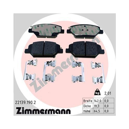 ZIMMERMANN Bremsbelagsatz, Scheibenbremse 22139.190.2