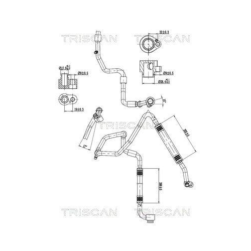 TRISCAN Hochdruck-/Niederdruckleitung, Klimaanlage 9010 29138