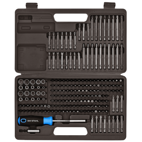 SW-Stahl 208tlg Bit Satz Premium T- Profil Kreuz Schlitz Sechskant Bithalter