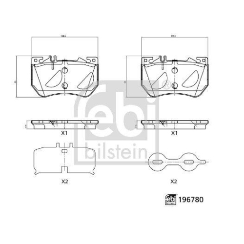 FEBI BILSTEIN Bremsbelagsatz, Scheibenbremse 196780