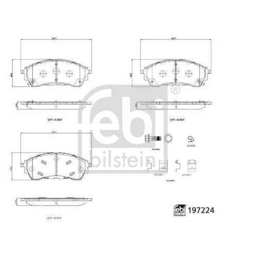 FEBI BILSTEIN Bremsbelagsatz, Scheibenbremse 197224